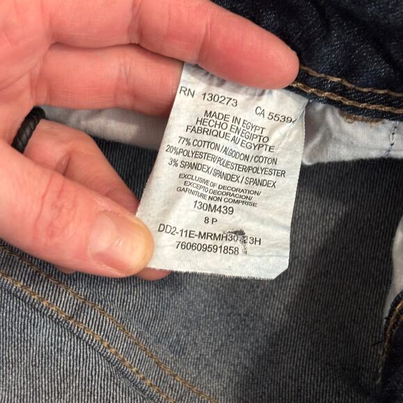 Lee Riders Jeans Womens 8 Petite Bootcut Studded Mid Rise Dark Wash Embroidered‎ - Picture 11 of 12